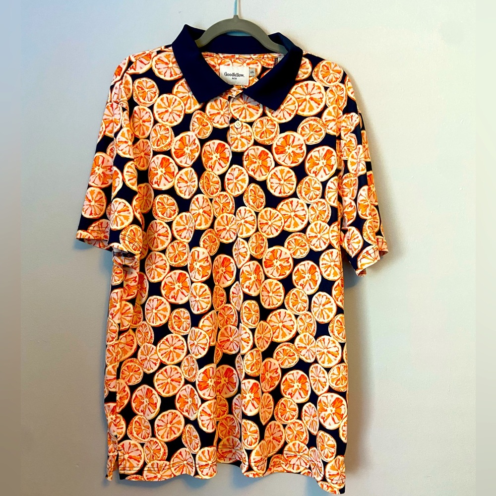 Good fellow Polo shirt with orange pattern XXL
